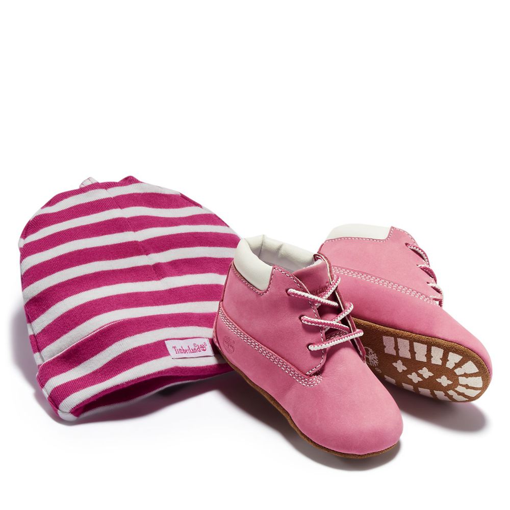 Timberland Αθλητικα Παπουτσια Παιδικα Ροζ - Infant Crib Booties/Cap Set - Greece 1462079-DK